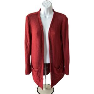 Forever 21 S Cozy Hooded Sweater Red Regular Fit